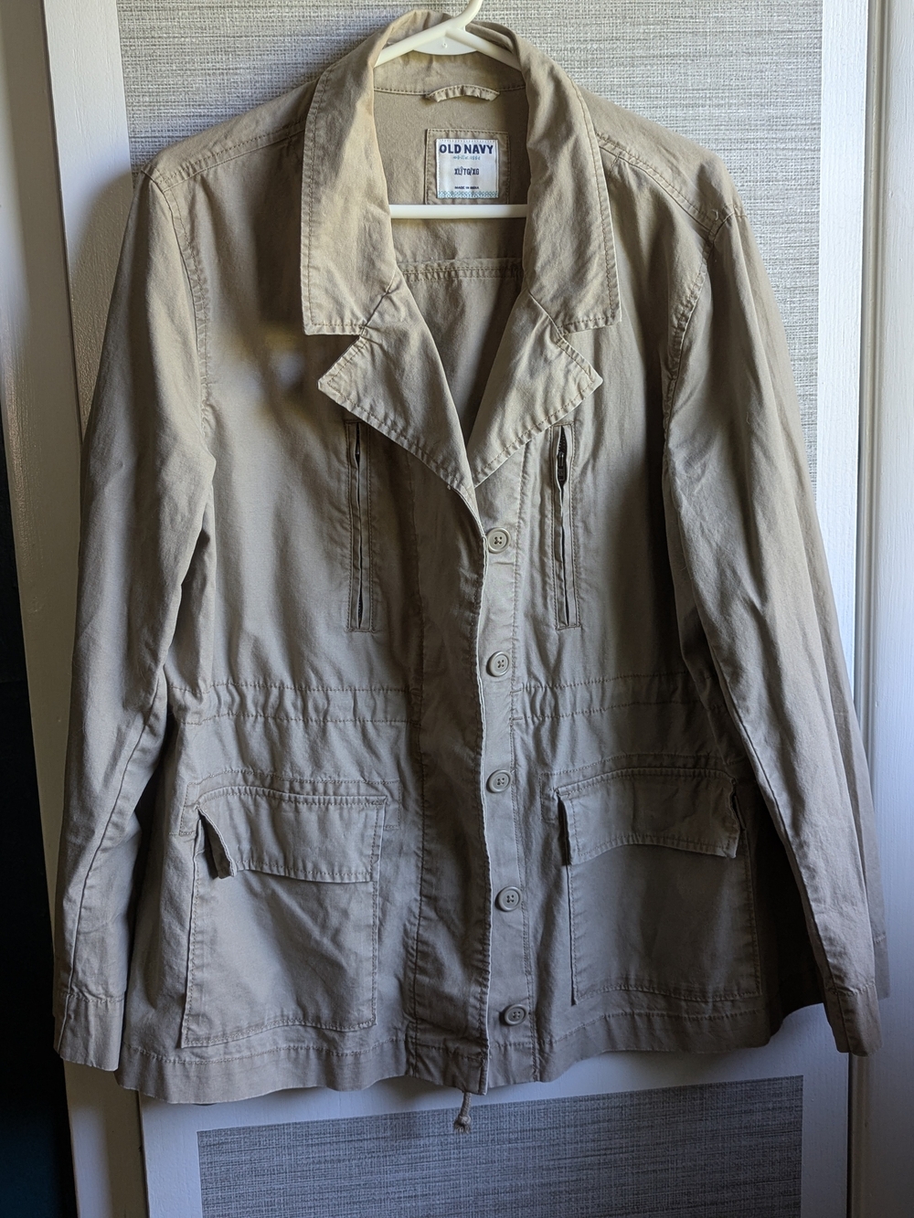 Old Navy Beige Utility Jacket with Front Pockets